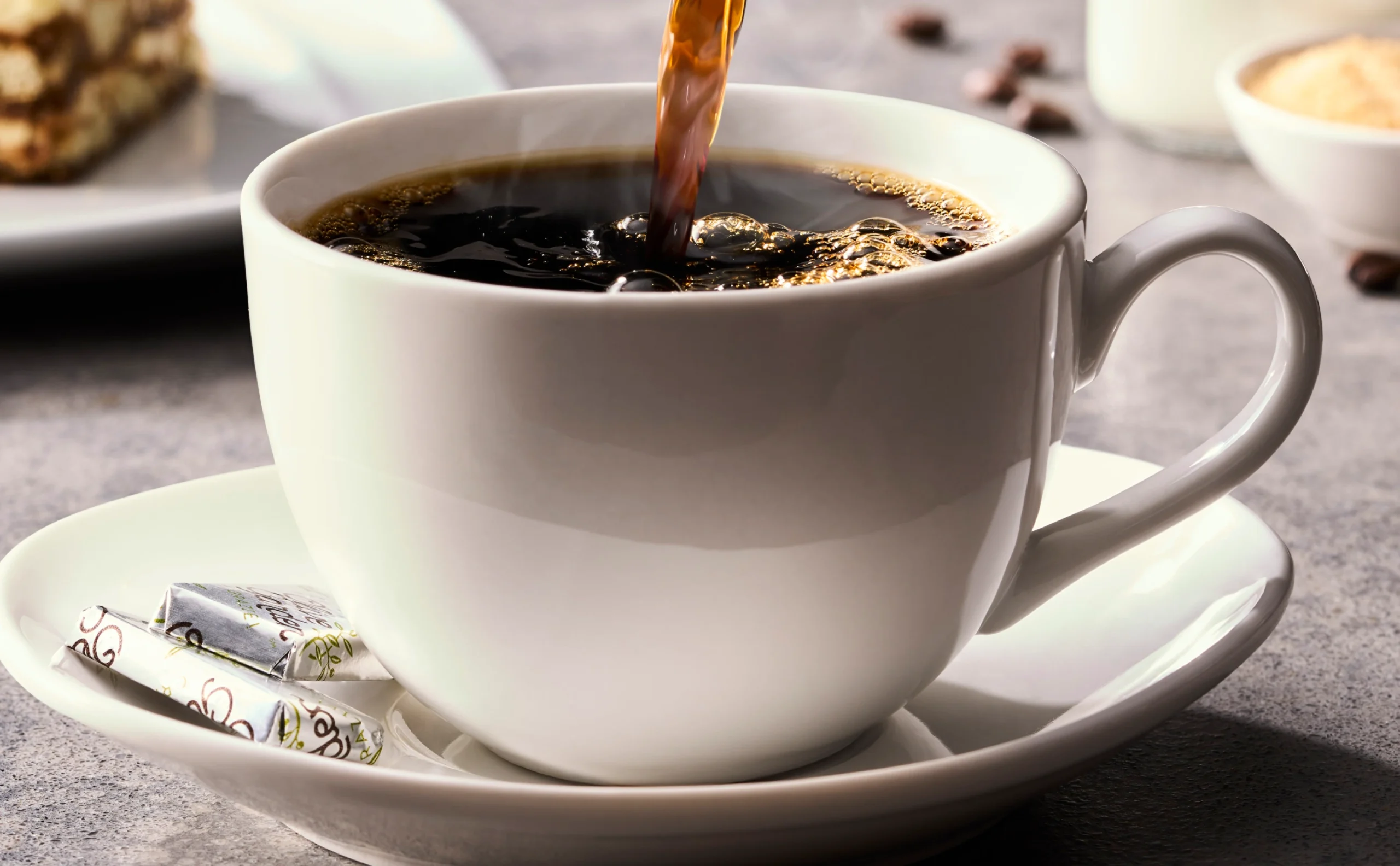 Lavazza espresso coffee served hot with rich crema in a small cup