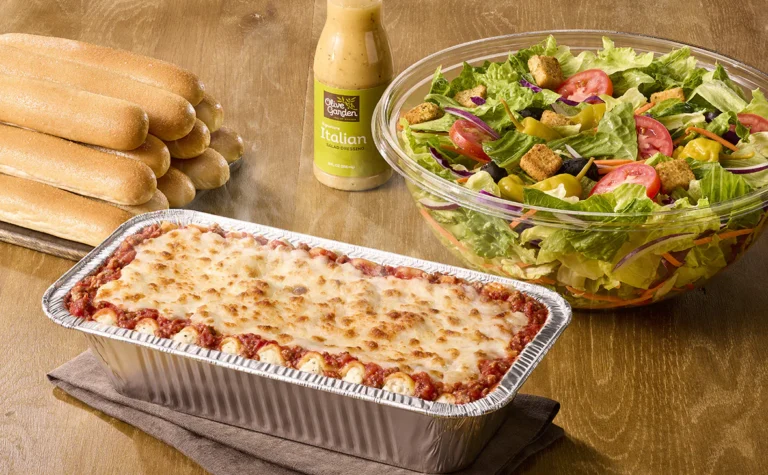 Family-style Lasagna bundle serves 4 to 6 people layered with pasta, cheese, and marinara sauce
