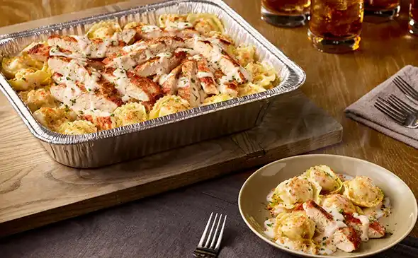 Delicious Chicken Tortelloni Alfredo pasta bowl for family dinner