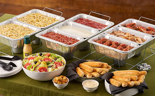 Create your own pasta station with choice of sauces, toppings, and pasta types