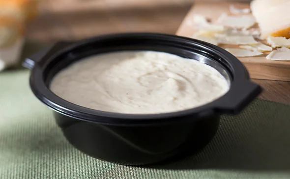 Creamy Alfredo dipping sauce recipe serves 8 people with garlic and parmesan flavor