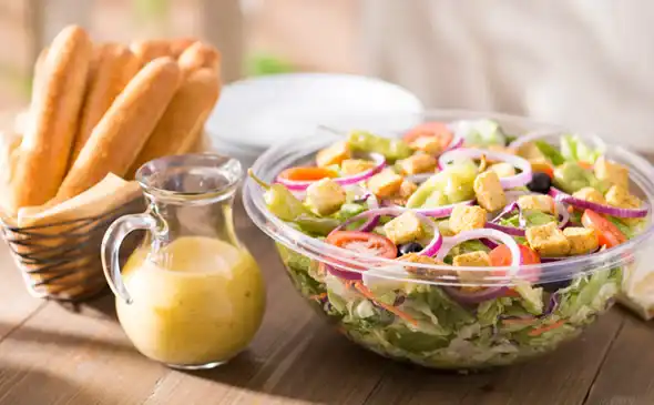Garden fresh salad served at D Parties To Go – delicious and healthy catering option